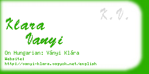 klara vanyi business card