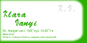 klara vanyi business card